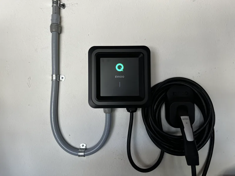 Home EV charger installed on a garage wall in Seminole, FL