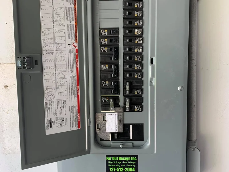 Electrical panel with a generator interlock kit in Pinellas County