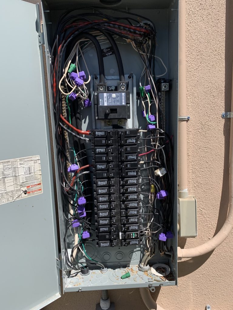 Residential electrical panel with neatly wired breakers — Pinellas County FL